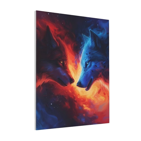 Rateoe Wolf Pattern Decorative Picture – Unique Modern Wall Art, Ready-to-Hang Canvas Print for Home (Vertical)