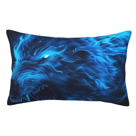 Rateoe Wolf Pattern Decorative Pillow Case,Throw Pillow Covers,Plush Pillow Cover,Soft Pillow Case,Velvet Pillow Case-20"x30"