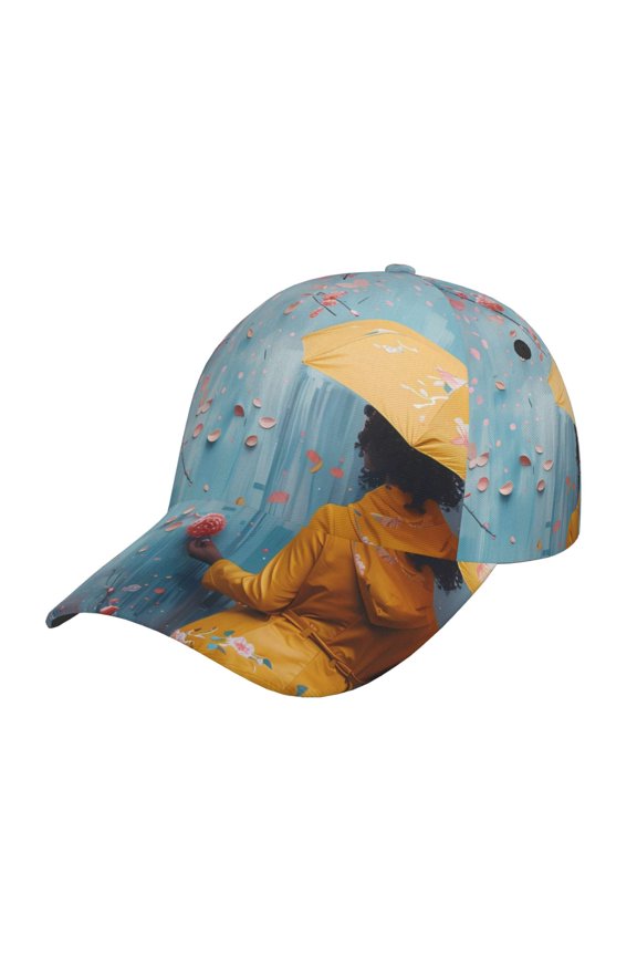 Woman Under Blossoming Tree Pattern Mens Baseball Cap Adjustable Curved Brim Hat, Soft Cotton Sports Cap for Outdoor, Casual, and Everyday Wear, Comfortable & Breathable
