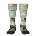 thumbnail image 1 of Rateoe Wood Grain Shark Pattern Women’s Knee High Crew Socks,Trouser Socks Comfortable, Breathable, Moisture-Wicking and Soft, 1 of 6