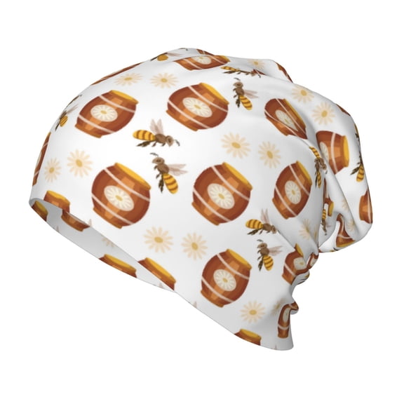 Rateoe Wooden Barrels With Honey Kids Beanie Warm Knit Beanie Hats Boys Girls Winter Hat Soft Slouchy Hats for Kids