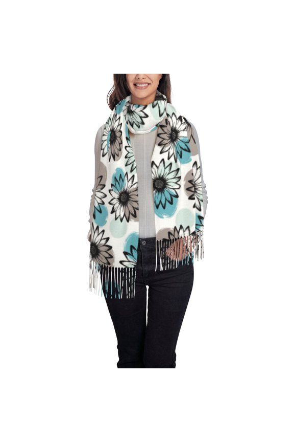 World Map 1 Women's Traditional Scarf Wrap Tassel Shawl Fringes Neck Head Shawl Retro Scarf