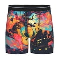 thumbnail image 1 of Rateoe World Map Guitar Illustration Print Men’s Underwear Boxer Briefs Soft Comfortable Underwear Boxer Briefs, Long Leg Briefs,Anti-chafing Boxer Briefs, 1 of 7