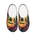 thumbnail image 1 of Rateoe World Map Guitar Illustration Print Women's Men's Cotton Knit Slippers Lightweight Memory Foam Indoor House Shoes with Anti-Skid Sole-39/40, 1 of 7