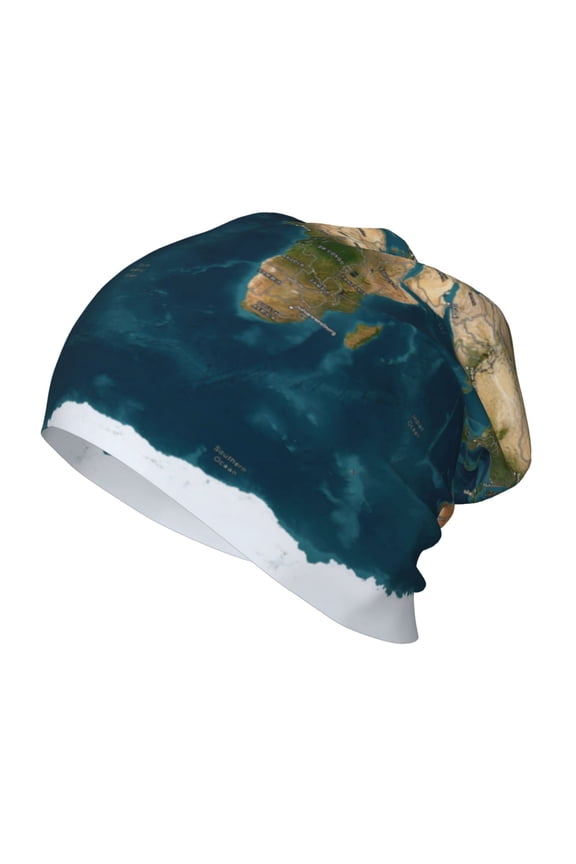 World Map Kids Beanie Warm Knit Beanie Hats Boys Girls Winter Hat Soft Slouchy Hats for Kids