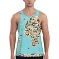 thumbnail image 1 of Rateoe World Travel Line Icons Map Pattern Sleeveless Gym Shirt Muscle Tee Breathable Workout Shirt Slim-Fit Tank Quick Dry Fit Muscle Tank Top Bodybuilding Sleeveless T Shirt-Medium, 1 of 7