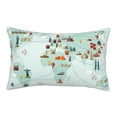 thumbnail image 1 of Rateoe World Travel Map Pattern Pillow Covers with Invisible Zipper(Pillows are not Included) Standard Pillowcases-16"x24", 1 of 6