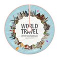 thumbnail image 1 of Rateoe World Travel Pattern Christmas Tree Skirt with Ties , Christmas Tree Decorations, Farmhouse Christmas Decor Xmas Holiday Decorations-30", 1 of 6