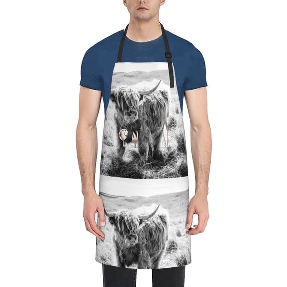 Rateoe Yak Aprons with Pocket,Men Womens Aprons Waterproof Adjustable Cooking Aprons for Kitchen Gardening and Salon