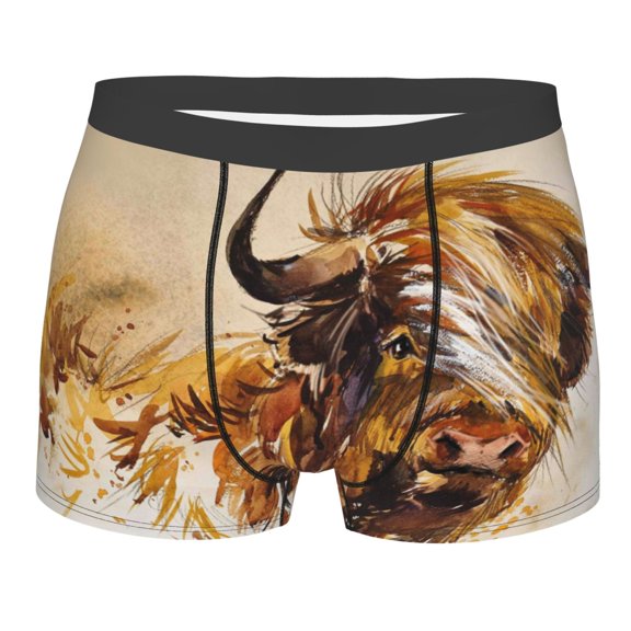 Rateoe Yak Mens Boxer Briefs Poly Spandex Performance Boxer Briefs Underwear Hem Boxer Briefs - XX-Large