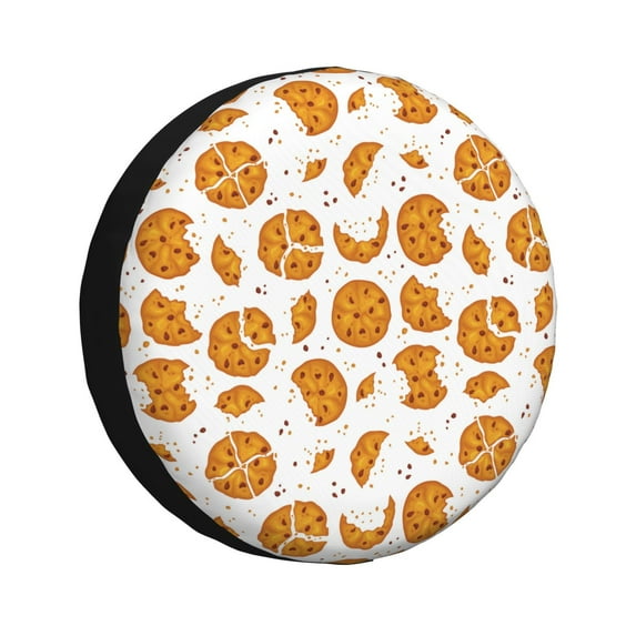 Rateoe Yellow Biscuit Pattern Tire Cover Wheel Protectors Weatherproof Wheel Covers Universal Fit for Trailer Rv SUV Truck Camper Travel Trailers Accessories-16 inch