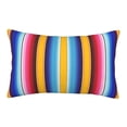 thumbnail image 1 of Rateoe Yellow Blue Mexican Blanket Stripes Pattern Pillow Covers with Invisible Zipper(Pillows are not Included) Standard Pillowcases-16"x24", 1 of 6