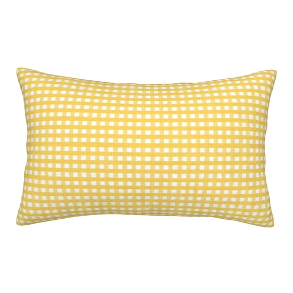 Rateoe Yellow Gingham Pattern Pillow Covers with Invisible Zipper(Pillows are not Included) Standard Pillowcases-14"x20"