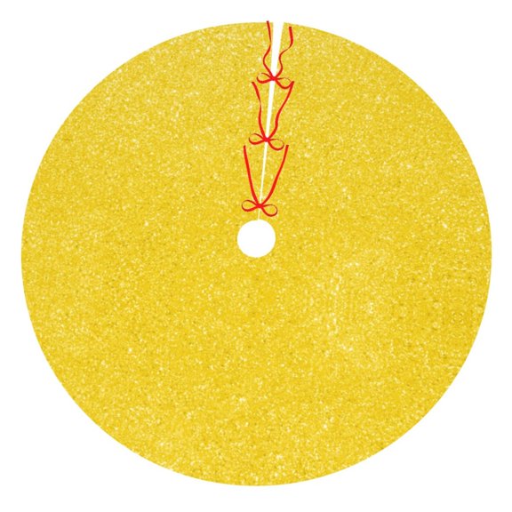 Rateoe Yellow Glitter Print Christmas Tree Skirt 48" for Xmas Holiday New Year Party Circle Tree Mat Ornaments Decoration
