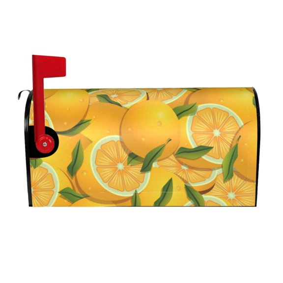 Rateoe Yellow Limes Printed Mailbox Covers - Easy to Install Fall, Winter, Spring, Summer Mailbox Cover - Weather and UV-Resistant Mailbox Decor - Mailbox Magnetic Covers-