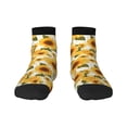 thumbnail image 1 of Rateoe Yellow Polka Dot Sunflower Pattern Quarter Crew Socks,Toe Seamed Ankle Socks,Cotton Cushioned Breathable Athletic Crew Sports Socks, 1 of 7