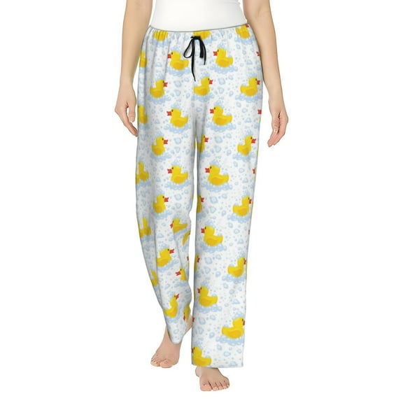 Rateoe Yellow Rubber Duck Pattern Women’s Ultra-Soft Comfy Pajama Lounge Pants Sleepwear,Comfortable Lounge Wear,lightweight Pajamas, Casual Home Wear-Small