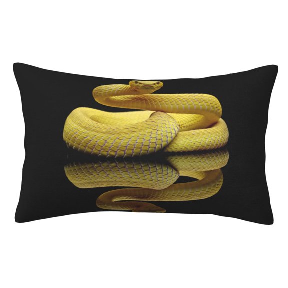 Rateoe Yellow White-Lipped Pit Viper Pattern Decorative Pillow Case,Throw Pillow Covers,Plush Pillow Cover,Soft Pillow Case,Velvet Pillow Case-14"x20"