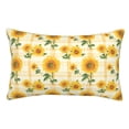 thumbnail image 1 of Rateoe Yellow White Plaid Sunflower Pattern Decorative Pillow Case,Throw Pillow Covers,Plush Pillow Cover,Soft Pillow Case,Velvet Pillow Case-20"x30", 1 of 5
