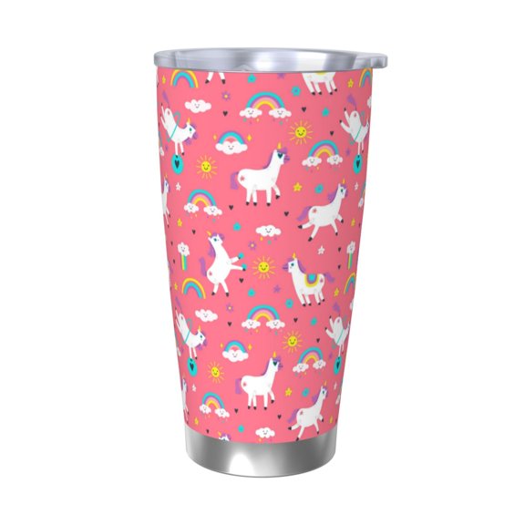 Rateoe Yoga Unicorn Printed Car Guy Gifts for Men Women Tumbler - 20oz/590ml Double Wall Vacuum Insulated Stainless Steel Travel Tumbler Cups with Lid & Straw-Without Straw