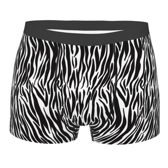 Rateoe Zebra Mens Boxer Briefs Poly Spandex Performance Boxer Briefs Underwear Hem Boxer Briefs - Large