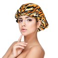 thumbnail image 1 of Rateoe Zebra Pattern Silk Satin Hair Bonnet for Sleeping, Adjustable Sleep Cap Turban for Women , Curly Straight Hair Long Large Braid, 1 of 6
