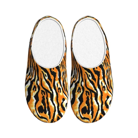 Rateoe Zebra Print Women's Men's Cotton Knit Slippers Lightweight Memory Foam Indoor House Shoes with Anti-Skid Sole-40/41