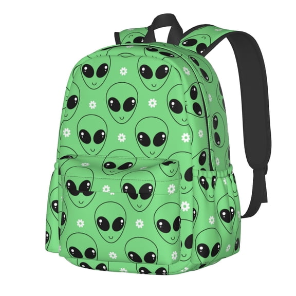 Rateoe alien cartoons Pattern Student Backpack,Backpack for School,Lightweight Bag,Travel Backpack,Outdoor Backpack,Large Capacity Backpack