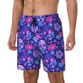 thumbnail image 1 of Rateoe blue Skull purple flower1 Pattern Men’s Swim Shorts with Compression Liner – Double-Layered Quick-Dry Swimwear, Comfortable & Stretchy Beach Shorts-3X-Large, 1 of 6