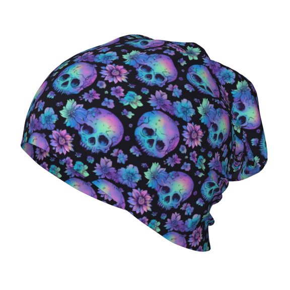 Rateoe blue daisy Skull flower Kids Beanie Warm Knit Beanie Hats Boys Girls Winter Hat Soft Slouchy Hats for Kids
