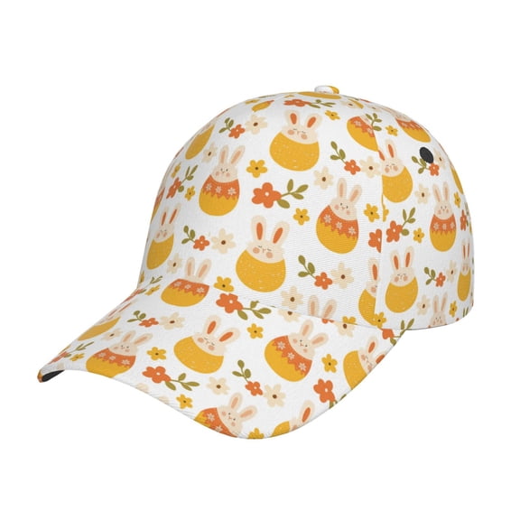 Rateoe bunny in Easter eggs Pattern Men’s Baseball Cap – Adjustable Curved Brim Hat, Soft Cotton Sports Cap for Outdoor, Casual, and Everyday Wear, Comfortable & Breathable