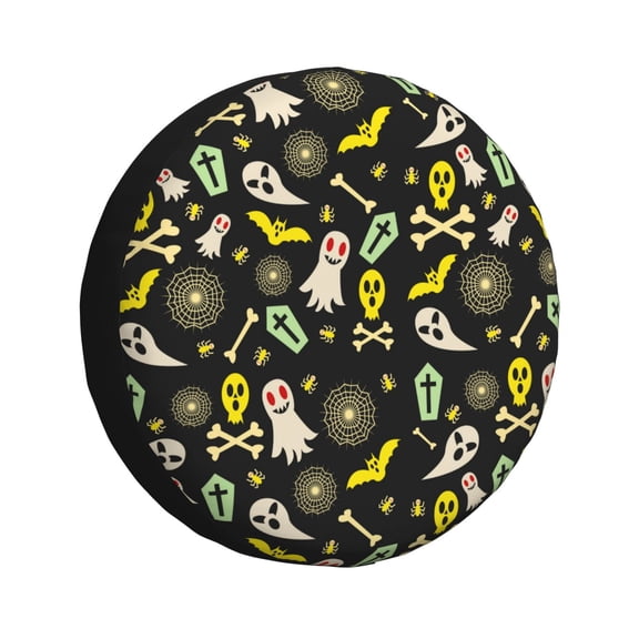 Rateoe cartoon Skull spider web Pattern Tire Cover Wheel Protectors Weatherproof Wheel Covers Universal Fit for Trailer Rv SUV Truck Camper Travel Trailers Accessories-16 inch