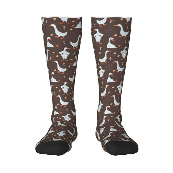 Rateoe cartoon geese Pattern Women’s Knee High Crew Socks,Trouser Socks, – Comfortable, Breathable, Moisture-Wicking and Soft