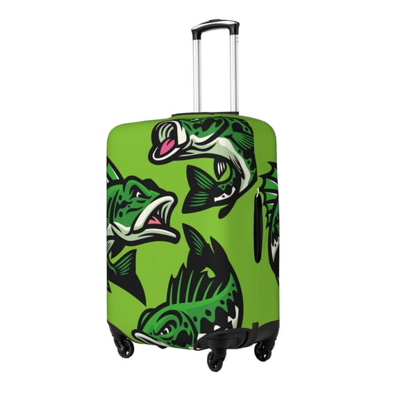 Rateoe cartoon largemouth bass fish Printed Luggage Cover, Suitcase Protector Fits 18-32 Inch Luggage-Medium