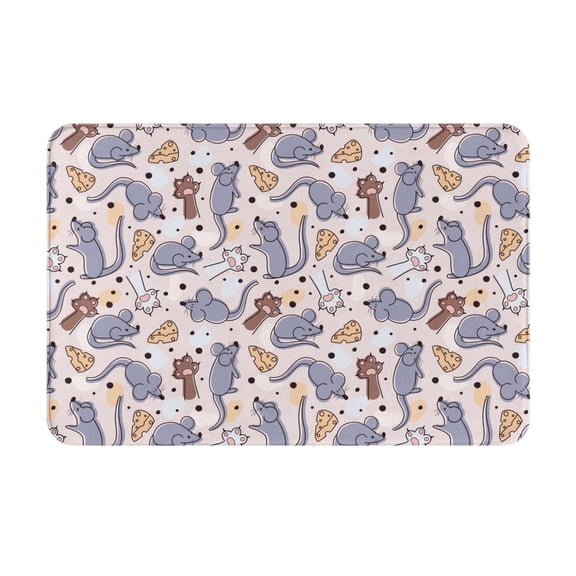 Rateoe cartoon mouse Pattern Flannel Door Mat Indoor Outdoor Entrance, Waterproof All-Weather Doormat,Fade Resistant, Low Profile Entryway Mat 16x24in