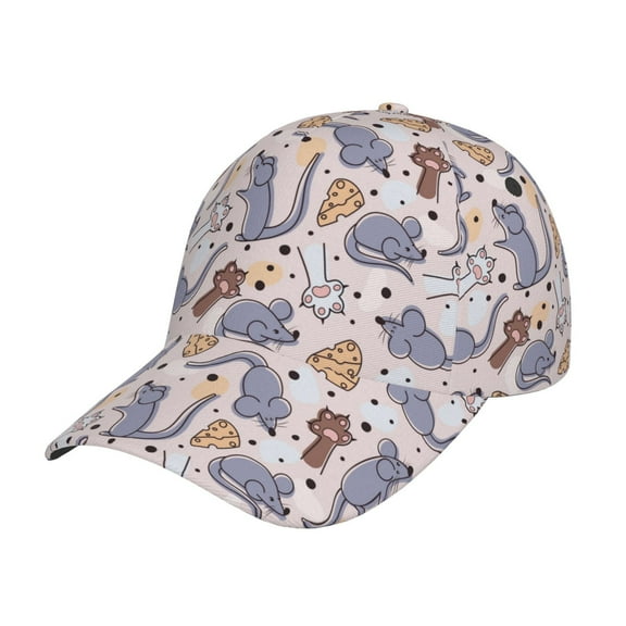 Rateoe cartoon mouse Pattern Men’s Baseball Cap – Adjustable Curved Brim Hat, Soft Cotton Sports Cap for Outdoor, Casual, and Everyday Wear, Comfortable & Breathable