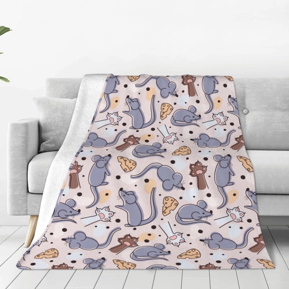 Rateoe cartoon mouse Print Fuzzy Fleece Throw Blanket Extra Large,Super Soft,Fluffy and Warm Blankets for Couch,Bed,All Season Use-50"x40"