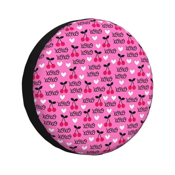 Rateoe cherry Pattern Tire Cover Wheel Protectors Weatherproof Wheel Covers Universal Fit for Trailer Rv SUV Truck Camper Travel Trailers Accessories-15 inch