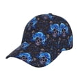 thumbnail image 1 of Rateoe cool blue flower Skull Pattern Baseball Cap Outdoor Cap Mountain Dad Hat - Unstructured Soft Cotton Cap-Adjustable UV Protection Cap, 1 of 6