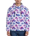 thumbnail image 1 of Rateoe crystal Skull record lips Pattern Mens Hoodie, Pullover Hooded Sweatshirt, Kangaroo Pocket Hoodie Ideal for Daily Wear, Travel and Home-3X-Large, 1 of 7