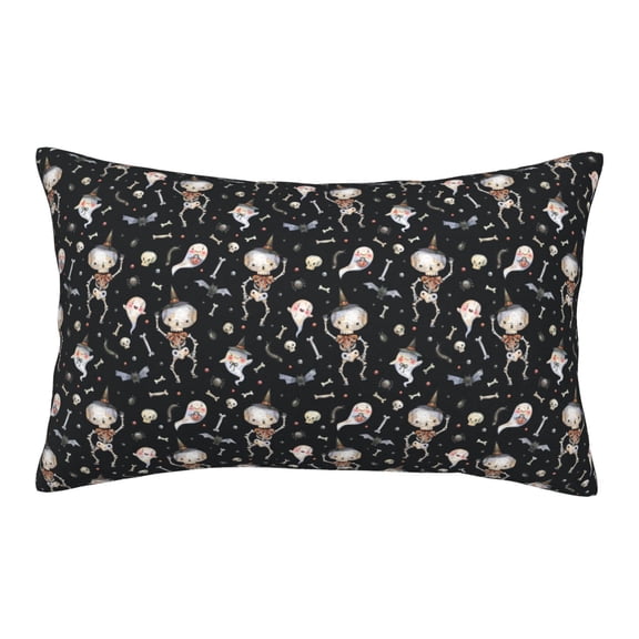 Rateoe cute Skull bone Pattern Pillow Covers with Invisible Zipper(Pillows are not Included) Standard Pillowcases-14"x20"