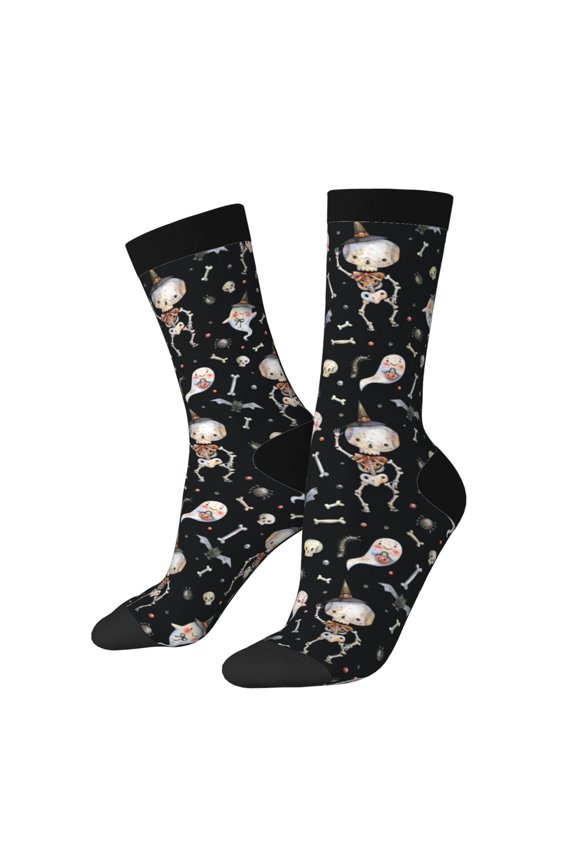 cute Skull bone for Women Casual Calf Socks - Cute Crew Socks - Thin Soft Above Ankle Socks Size 5-11