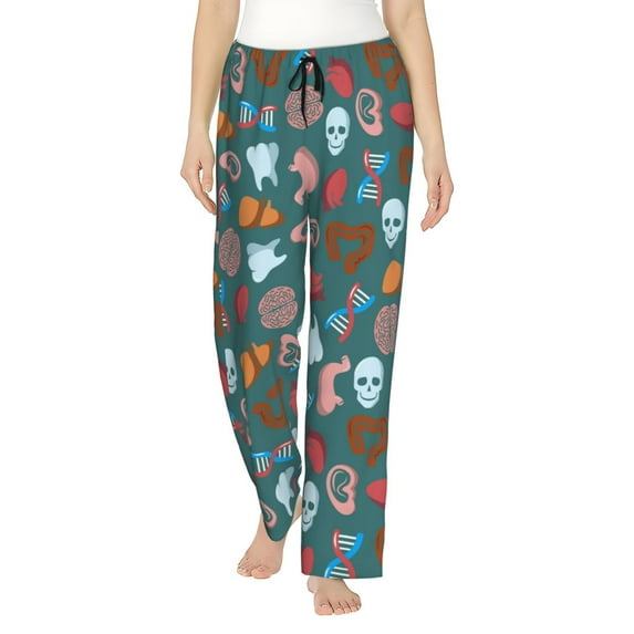 Rateoe cute Skull organ Pattern Women’s Ultra-Soft Comfy Pajama Lounge Pants Sleepwear,Comfortable Lounge Wear,lightweight Pajamas, Casual Home Wear-Small