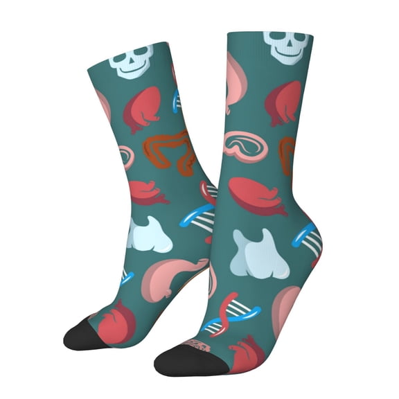 Rateoe cute Skull organ for Women Casual Calf Socks - Cute Crew Socks - Thin Soft Above Ankle Socks Size 5-11