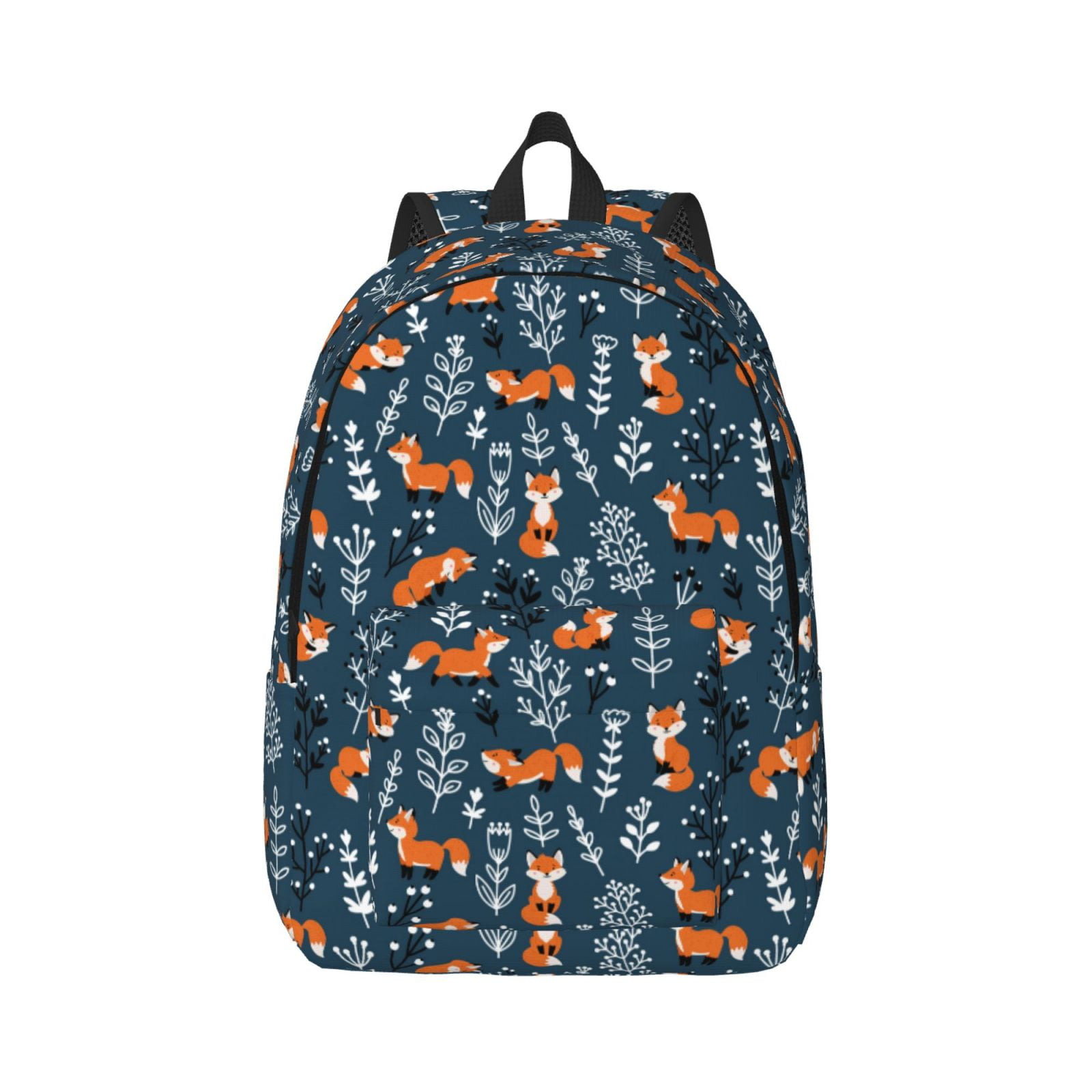 Rateoe cute fall fox Pattern Canvas College Laptop Backpack,Travel Daypack,Durable Rucksack Travel Notebook Bag School Backpack Book Bag for Men Women-Medium