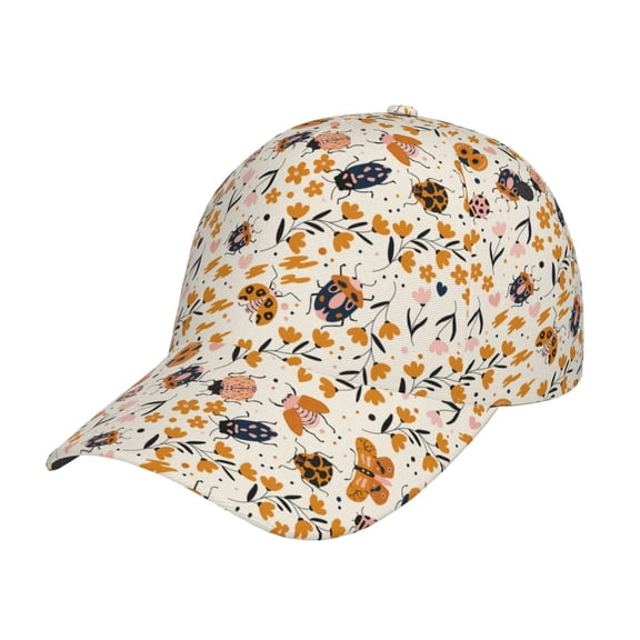 Rateoe cute insects Pattern Men’s Baseball Cap – Adjustable Curved Brim Hat, Soft Cotton Sports Cap for Outdoor, Casual, and Everyday Wear, Comfortable & Breathable
