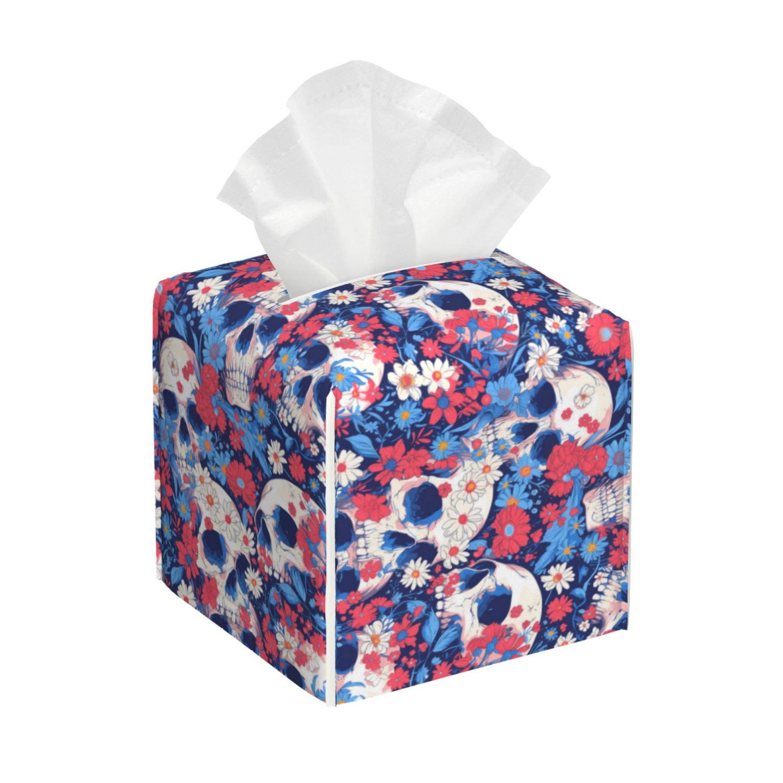 Rateoe daisy Skull red flower Pattern Tissue Box Cover, Modern Square ...