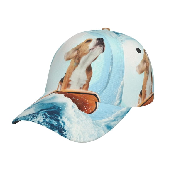 Rateoe dog surfing on surfboard Pattern Mens Baseball Cap Adjustable Curved Brim Hat, Soft Cotton Sports Cap for Outdoor, Casual, and Everyday Wear, Comfortable & Breathable
