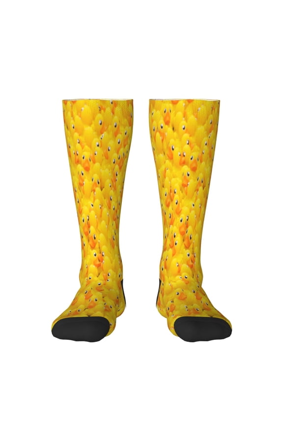 duck floating in the pool Pattern Women’s Knee High Crew Socks,Trouser Socks, – Comfortable, Breathable, Moisture-Wicking and Soft