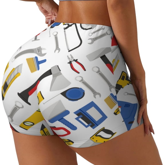 Rateoe equipment for repair tools Printed Power Workout Shorts for Women Tummy Control Squat Proof Ribbed Thick Seamless Scrunch Active Short-Medium